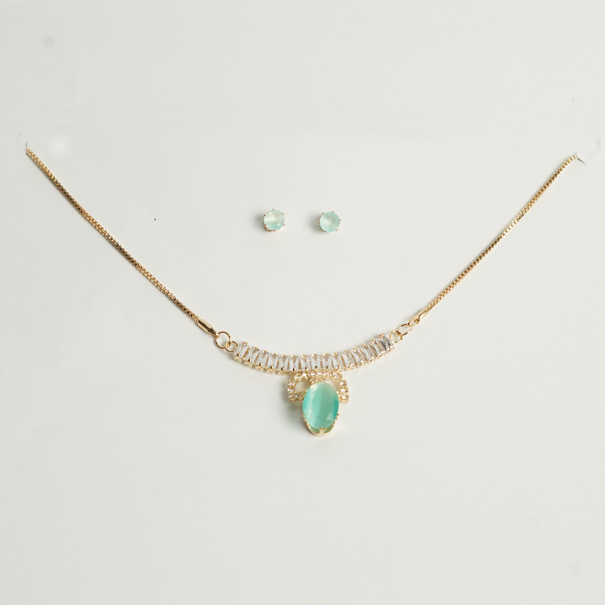 Elegant Stone Necklace & Earring Set