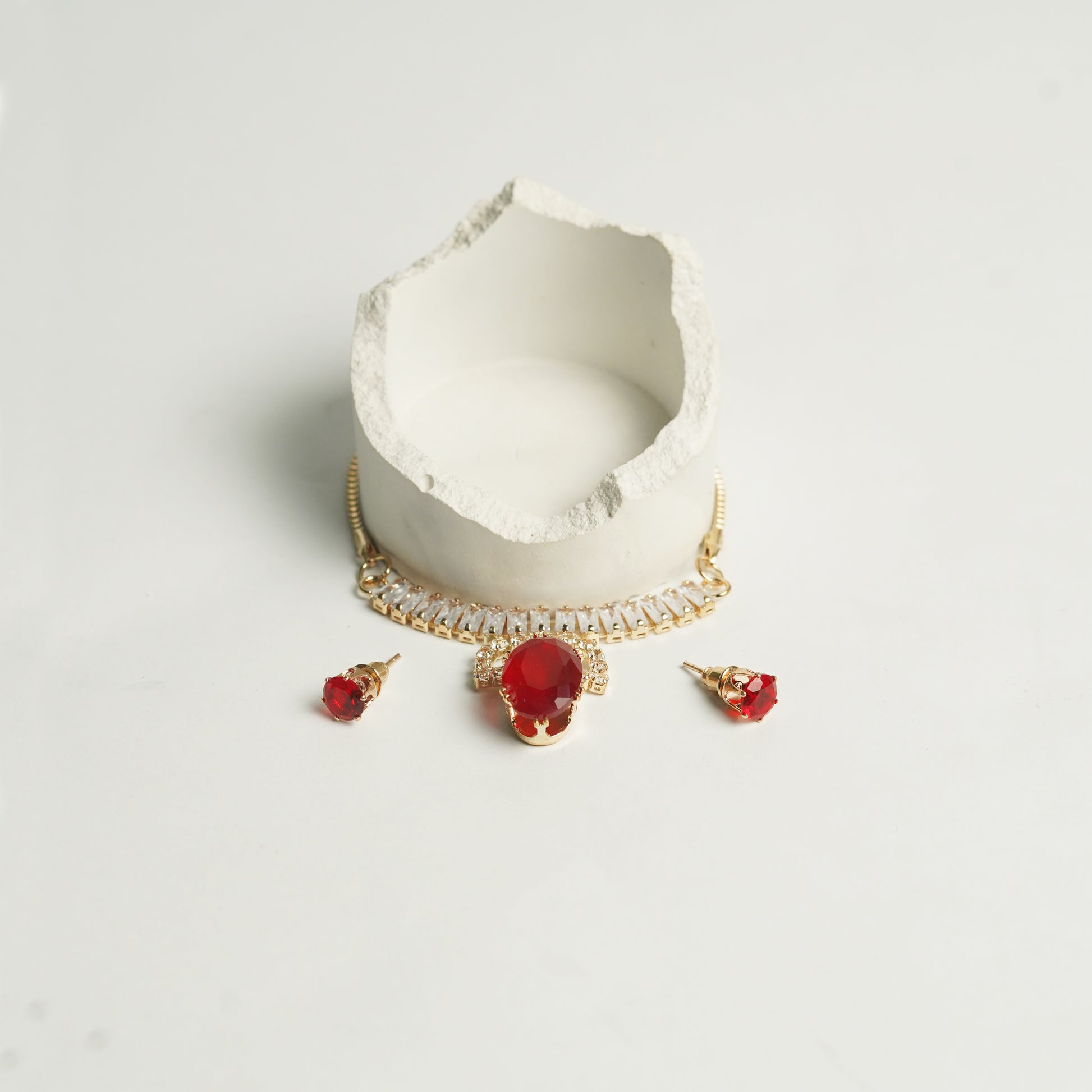 Elegant Stone Necklace & Earring Set