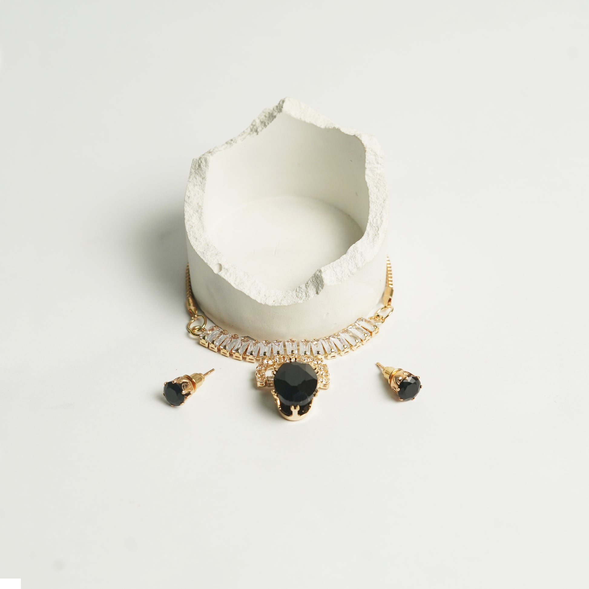 Elegant Stone Necklace & Earring Set