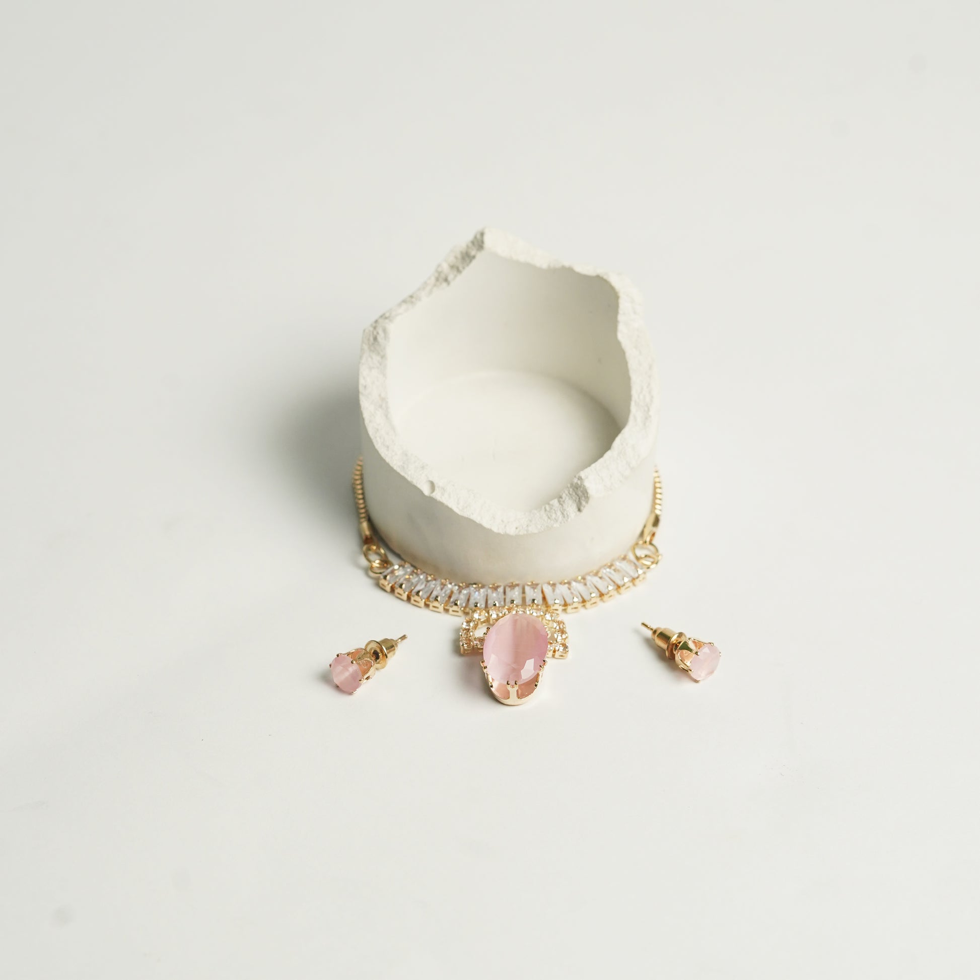 Elegant Stone Necklace & Earring Set
