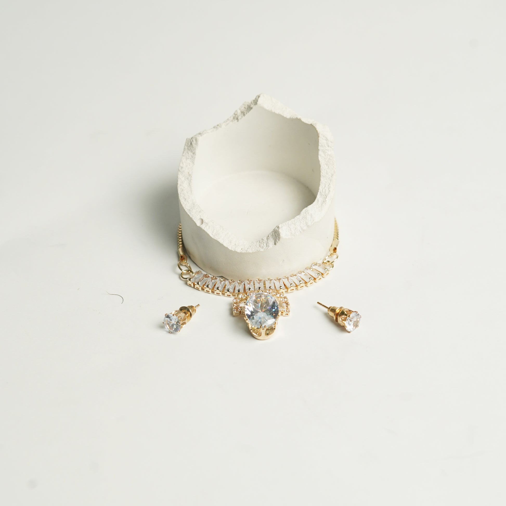 Elegant Stone Necklace & Earring Set