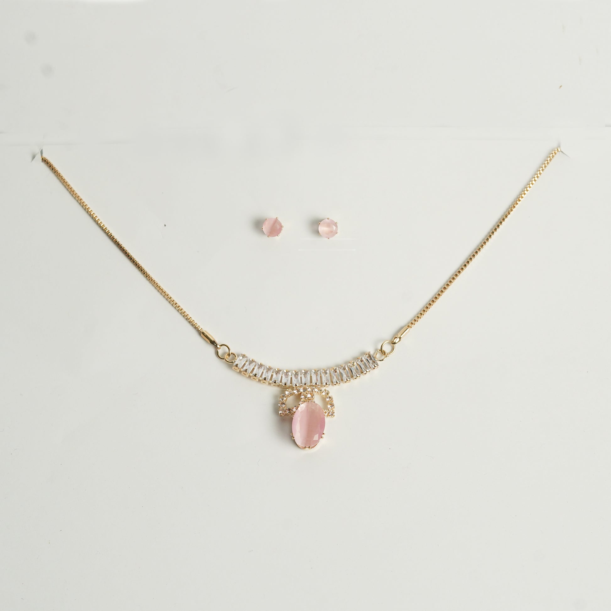 Elegant Stone Necklace & Earring Set