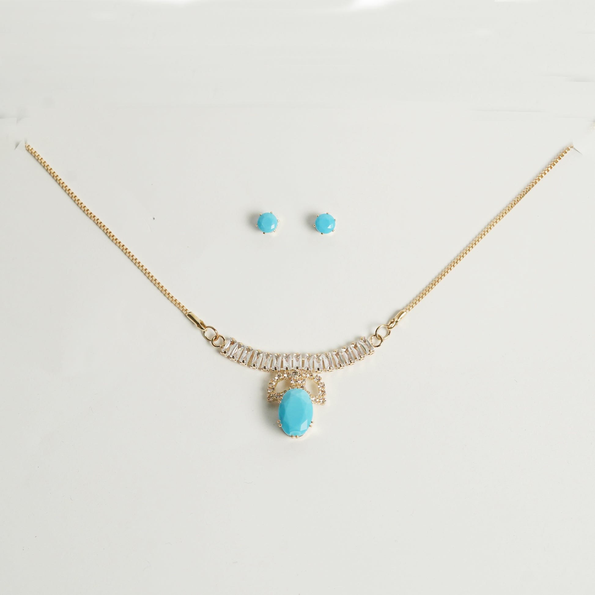 Elegant Stone Necklace & Earring Set