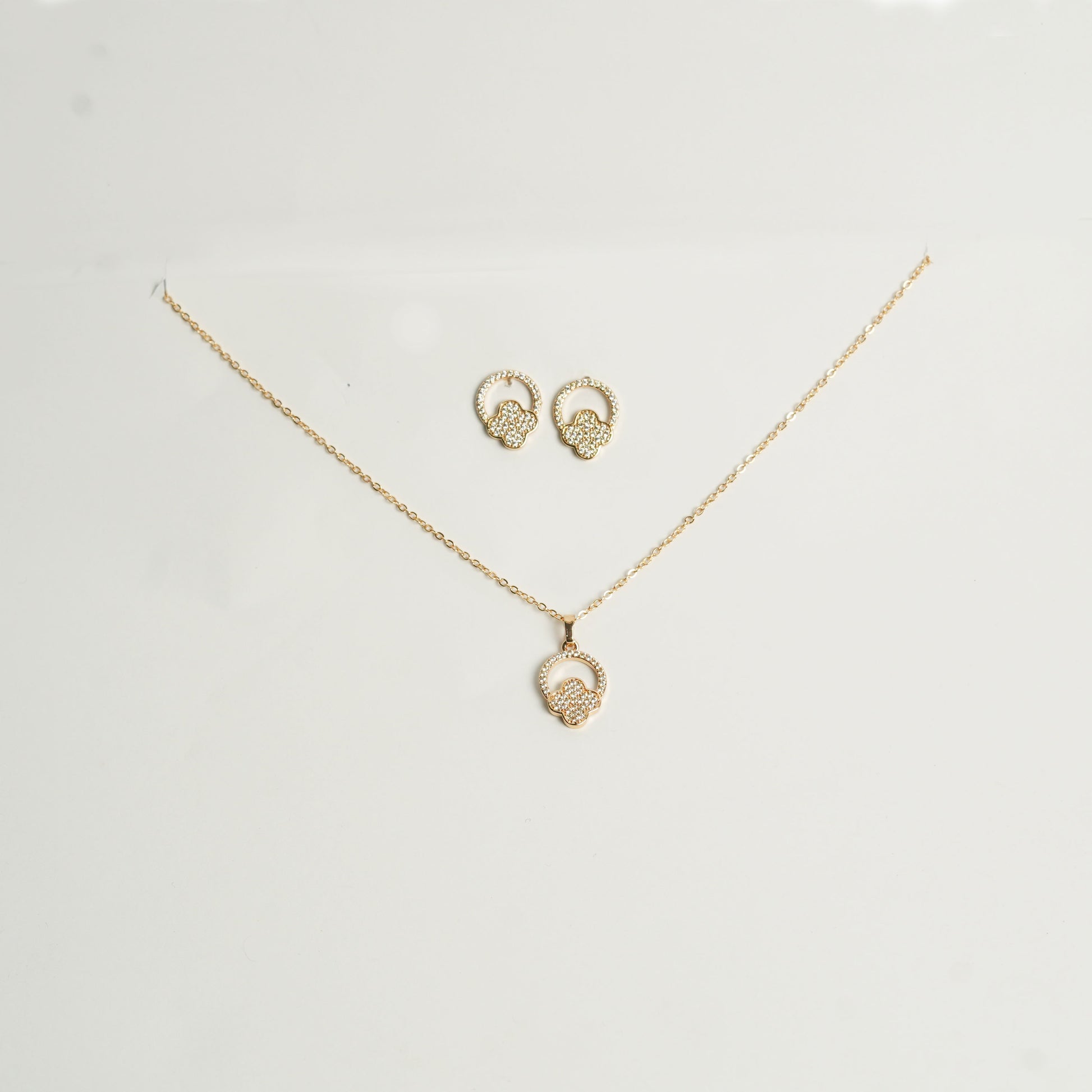 Clover necklace and earring Set
