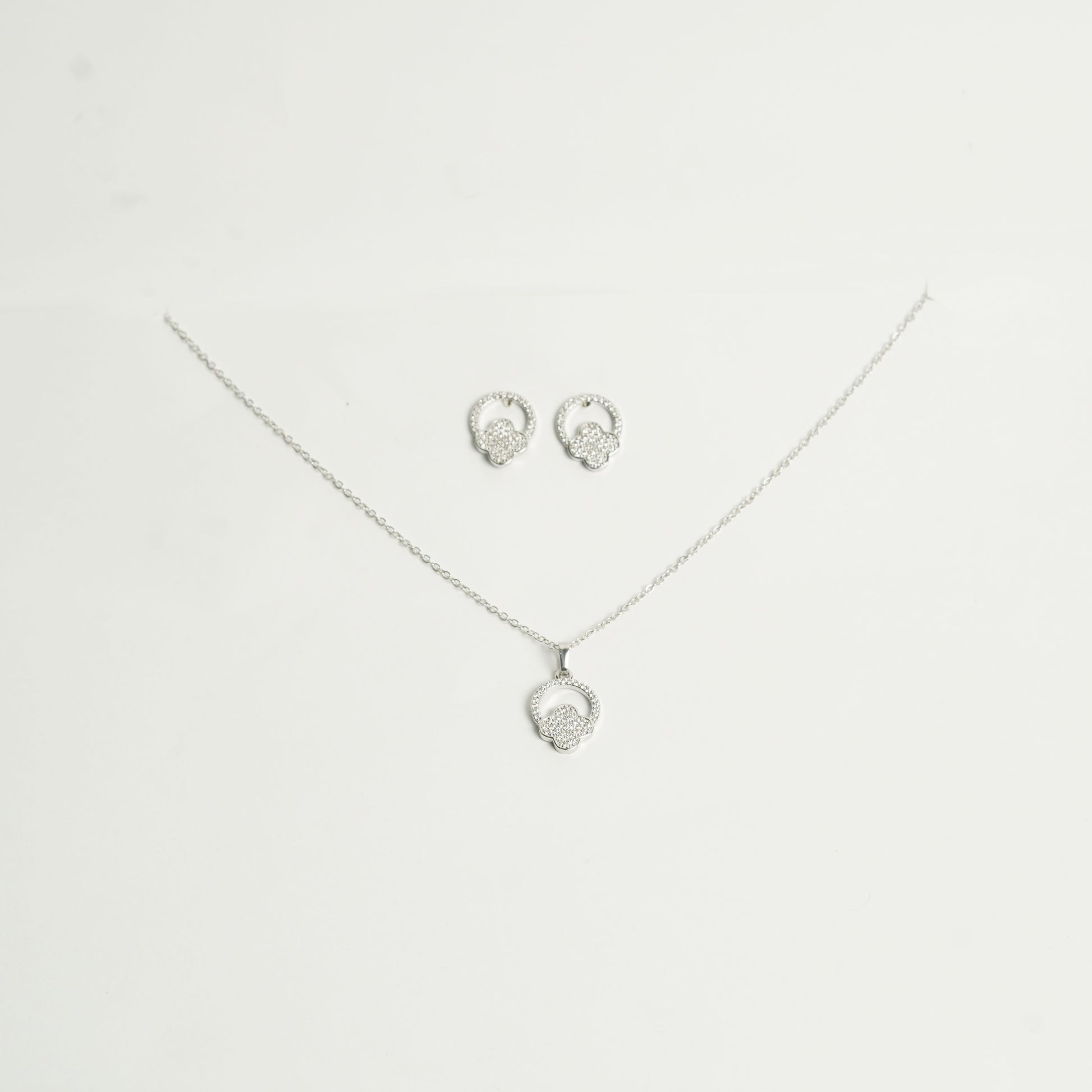 Clover necklace and earring Set